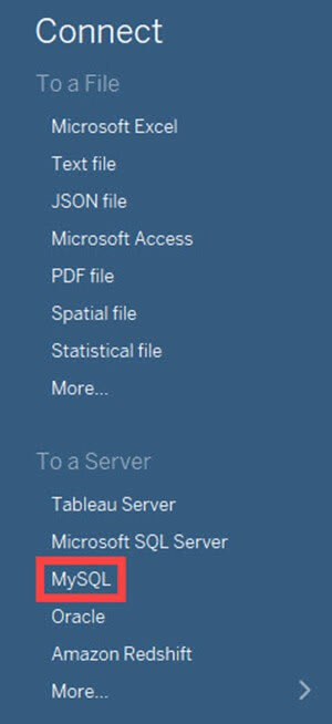 MySQL Tableau Connection